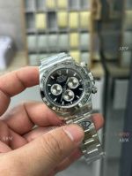 CLEAN Factory Rolex Daytona 1:1 4130 904L Steel Black Silver Dial 40 watch